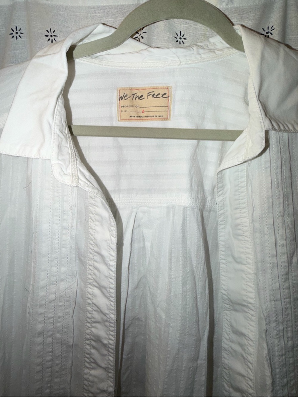 We The Free White Lightweight Button Cuff Blouse - Picture 5 of 7